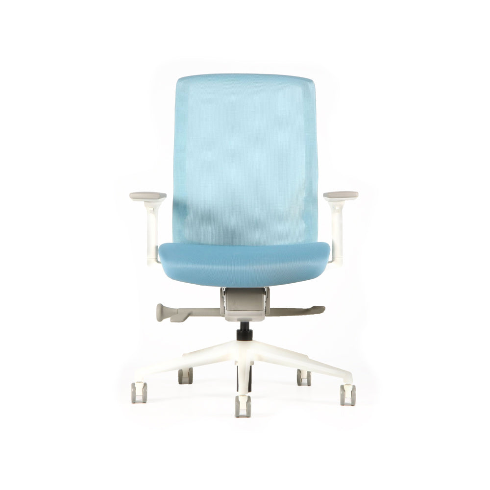 Silla NIMBO con apoyabrazos base blanca